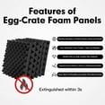 thumbnail image 3 of 12 Pack Self-Adhesive Sound Proof Foam Panels, High Density Soundproof Wall Panels Egg Crate - 1.18x12x12In, 3 of 7