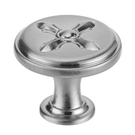 Lizavo Brushed Satin Nickel Cross Kitchen Cabinet Knobs ...
