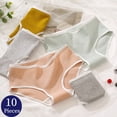 thumbnail image 2 of TrowBridge-bragas de algodón para mujer, ropa interior sencilla a rayas, bragas transpirables, lencería suave, ropa interior deportiva acogedora, 10 Uds./Set, 2 of 4
