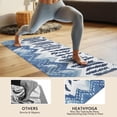 thumbnail image 4 of Blue Chevron Geometric Boho Pattern Hot Yoga Mat Towel Non Slip for Hot Yoga - Quick-Drying Yoga Mat Cover with 4 Corner Pockets with Travel Bag - Hot Yoga Towel Non Slip 74"x26", 4 of 6
