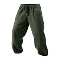 thumbnail image 5 of Mifsaly Mens Fleece Pants Warm Thick Winter Jogger Pants Casual Loose Fit Elastic Waistband Lounge Bottoms with Pockets Green,XXXL, 5 of 9