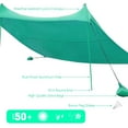 thumbnail image 6 of Gymax 7x7 FT Portable Beach Canopy Tent Shelter w/ Sand Anchor Carry Bag Green, 6 of 8