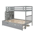 thumbnail image 5 of CRO Decor Twin over Twin/Full Bunk Bed with Twin Size Trundle (Gray), 5 of 13