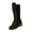 Black, variant on EKVAHL Women's Knee High Riding Boots, Lace‑Up Faux Suede Mid Height Tall Boots, Chunky Low Heel Outdoor Gathering Party Boots Gray