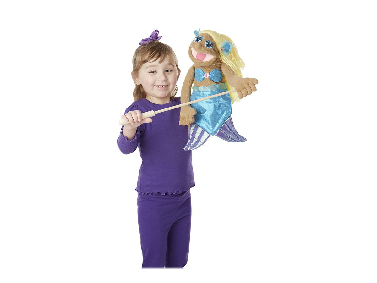 Puppets & Puppet Thea  Melissa & Doug Mermaid Puppet with Detachable Wooden Rod 