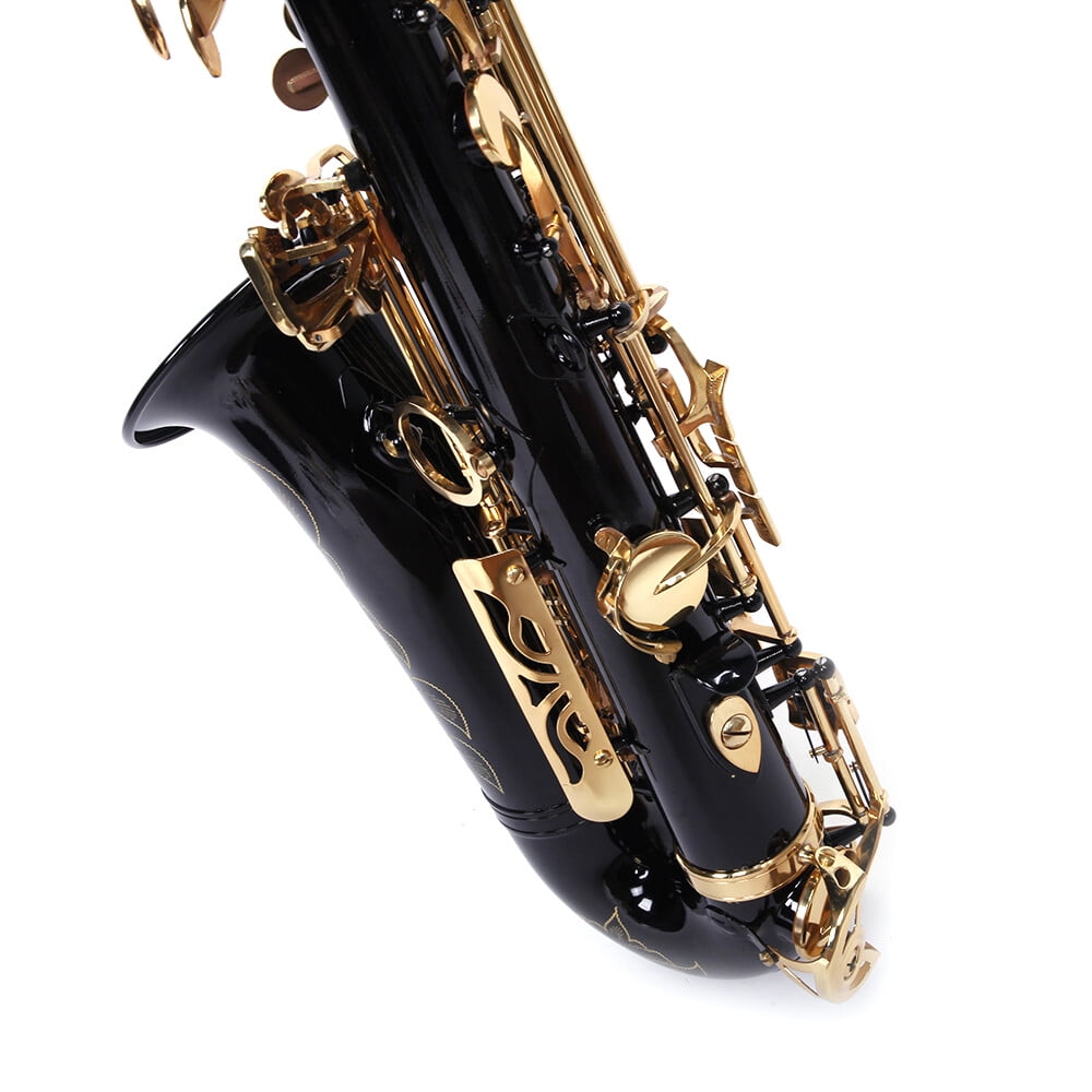 bE Alto Saxophone Set, Saxophone with Shoulder Strap, Carrying Case, Gloves, Lubricants, Cleaning Cloth, Cleaning Brush, Alto Sax with Carving Pattern Pearl White Shell Button