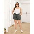thumbnail image 6 of HDE Women's Plus Size Jean Shorts High Waisted Pull On Shorts Black 20, 6 of 6