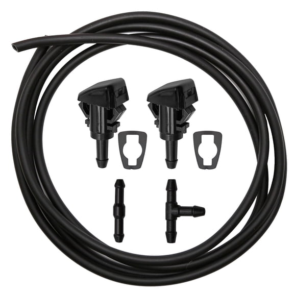 Anxingo 2pcs 4805742AB Windshield Washer Nozzle Kit with 78.7 in/ 2 m Washer Hose Replacement for Chrysler Dodge Jeep Ram Replaces 5113049AA, 5160308AA, 5303833AA