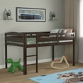 thumbnail image 4 of Costway Twin Low Loft Bunk Junior Bed Bedroom Wooden Guard Rail Ladder Espresso, 4 of 11