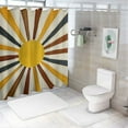 thumbnail image 7 of Orinice Sunburst Pattern Bathroom Decor Set with Hooks, Luxurious Fashion Shower Curtain in Polyester Fabric, Chic Modern Design 60x72, 7 of 7
