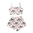thumbnail image 4 of Women's Pajama Set Heart Print Sleeveless Top and Shorts Comfortable and Stylish for Lounge and Sleep, 4 of 4