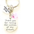 thumbnail image 4 of Thank You for Raising the Woman of My Dreams Mother of the Bride Silver Heart Charm Keychain Wedding Bridal Party Jewelry Gift of Love, 4 of 4