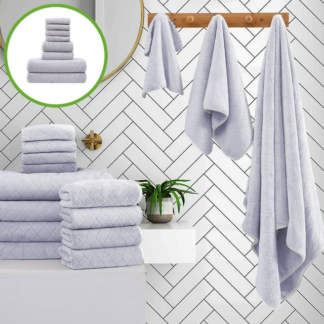 Juego De Toallas De Terciopelo, Toallas De Baño Suaves Y Absorbentes Para El Hogar Y Uso Diario, Color Gris