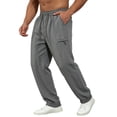 thumbnail image 5 of IhhxPro Men's Casual Pants Summer Joggers with Pockets Quick Dry Loose Fit Drawstring Lightweight Breathable Cotton Straight Leg for Outdoor Travel Hiking XXS-XL, 5 of 7