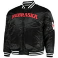 thumbnail image 4 of Men's Scarlet/Black Nebraska Huskers Big & Tall Reversible Satin Full-Zip Jacket, 4 of 6