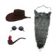 thumbnail image 3 of Sombrero vaquero y gafas sol divertidas con barba para carnaval, , escenario y vacaciones. gris, 3 of 8