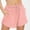 Pink, variant on Jacenvly New Ladies Casual Shorts Women'S Summer Solid Color Drawstring Elastic Quarter Shorts Pants Soft Satiny High Waistloose Womens Clothes Summer Shorts Brown