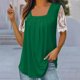 thumbnail image 1 of ICHUANYI Clearance Women Summer Sexy Regular Lace Short Sleeve Women Short Sleeves Top(Green, L) ICHUANYI WER2023081108278, 1 of 6