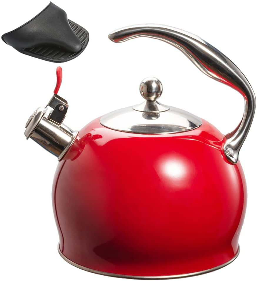 Pot For Stove Top Black Tea Kettle 3 Quart induction Modern Stainless Steel Surgical Whistling Teapot