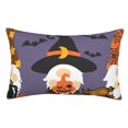 thumbnail image 1 of Wukai Halloween Gnomes Print Plush Throw Pillow Cover, Double-sided Pillow Protector without Pillow Core, with Hidden Zipper, Home Decorations-20"x30", 1 of 6