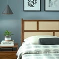 thumbnail image 2 of Grain Wood Furniture Mid Century Cane Solid Wood King Size Bed with a Brushed Walnut Finish, 2 of 6