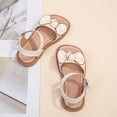 thumbnail image 5 of LNMQLPDBS Toddler Girl Summer Shoes Little Child Soft Bottom Non-Slip Color Block Bow Decoration Sandals Comfort Flat Princess Shoes Girls Sandals Size 12 Dress Shoes for Flower Girl, 5 of 9