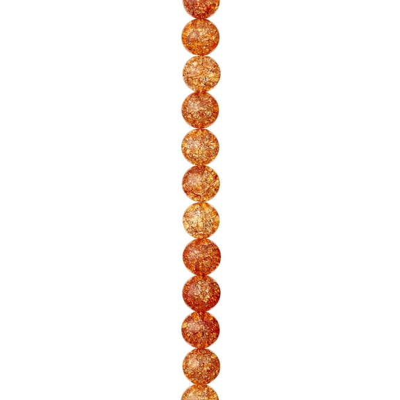 12 Pack: Orange Crackled Quartzite Round Beads - 8mm by Bead Landing