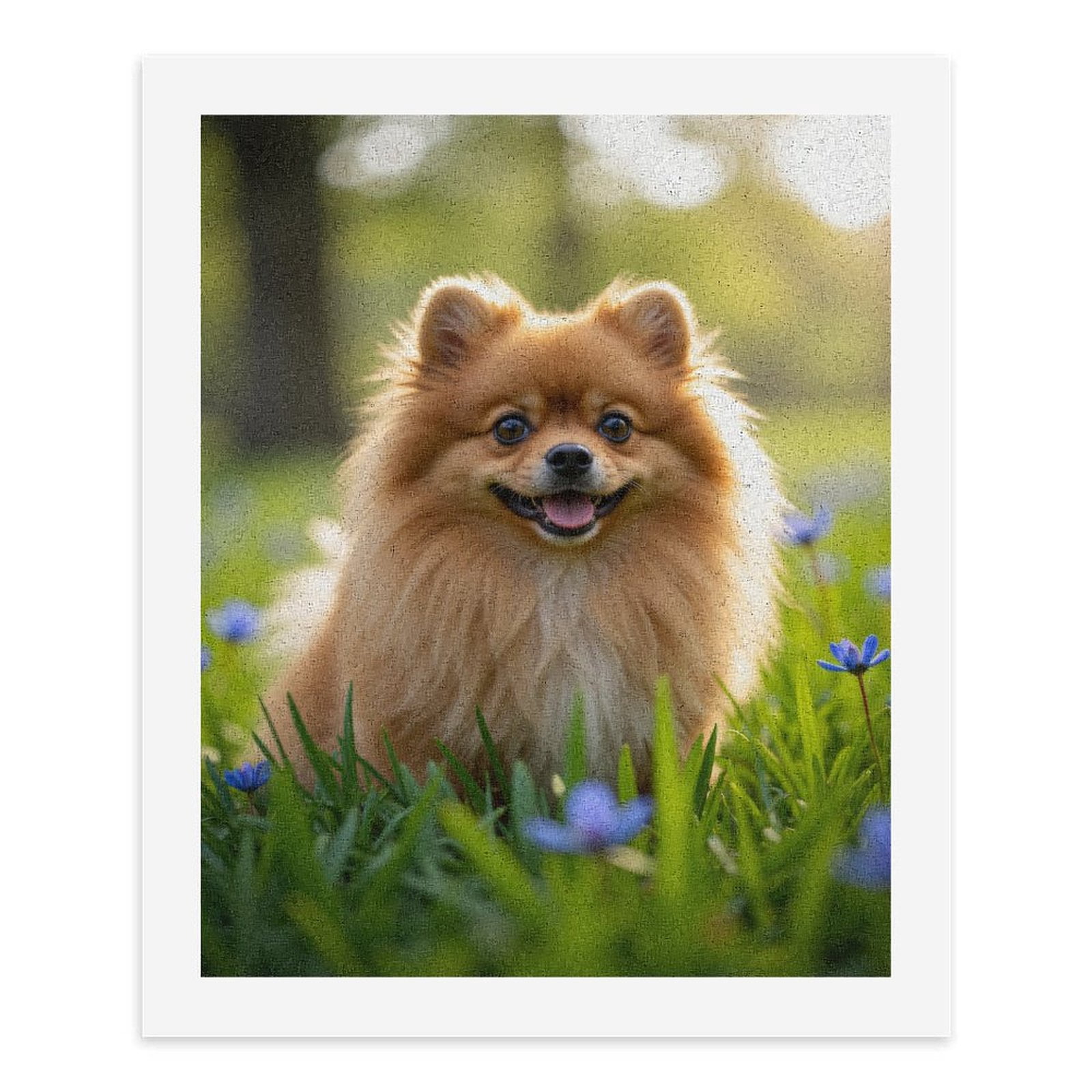 Paint by Numbers Kit for Adults, Cute Pomeranian In Meadow Paint by Numbers, Easy Paint by Numbers Kit for Adults Beginner, DIY Adult Paint by Number Kits on Canvas, Home Decor