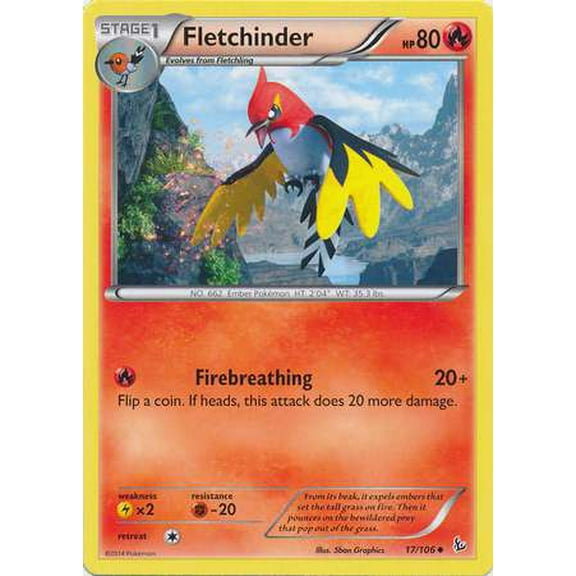 Pokemon Flashfire Fletchinder #17