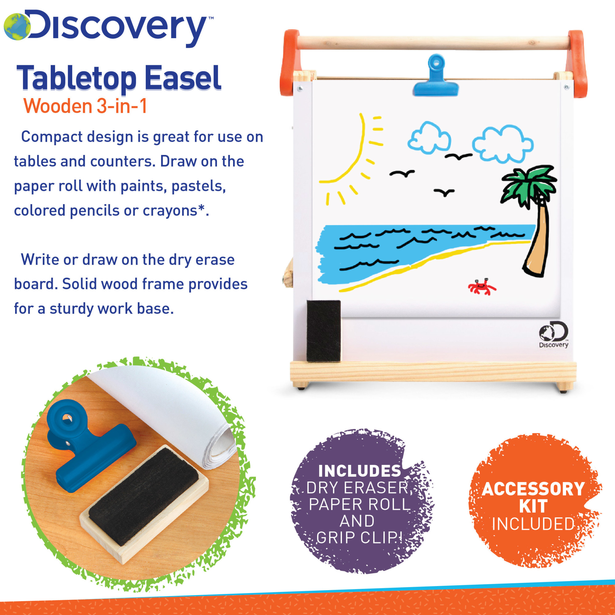 Discovery Kids 3-in-1 Tabletop Easel Art Center photo 4