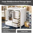 thumbnail image 5 of LiviNest 30'' Bathroom Vanity with Ceramic Sink: 4 Drawers & Cabinet for Small Bathroom - Solid Wood Frame Storage Solution with 220lb Capacity - Freestanding Vanity Set for Apartment & Guest Bath, 5 of 6
