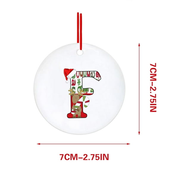 Decoraciones Del Árbol de Navidad con 26 Letras Del Alfabeto, Rojo Acrílico Fawn Colgante Ornamentos para el Hogar, Decoración Personalizada Del Árbol de Navidad para la Temporada de Vacaciones