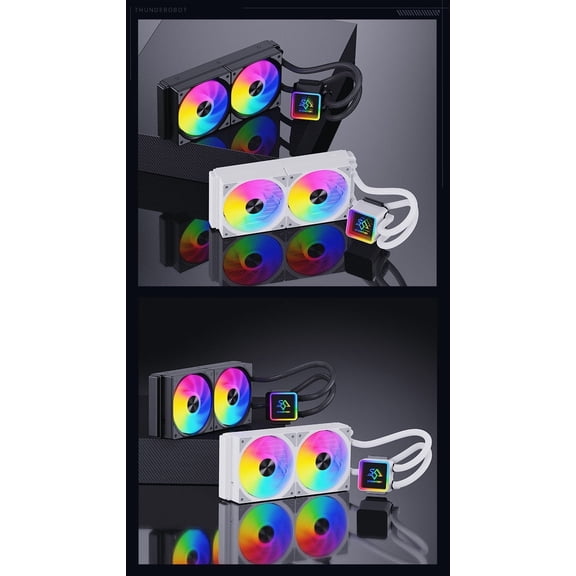 SNOWMAN Aio Liquid CPU Cooler ABS Materials Comp with Intel and AMD CPU Efficient Control Pump Cooling. (240mm 2Fans Black)