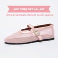 thumbnail image 2 of BERANMEY Women's Breathable Mesh Ballet Flats Casual Shoes with Crystal Buckle Fashion Fishnet Mary Jane Flats for Work & Everyday, 2 of 11