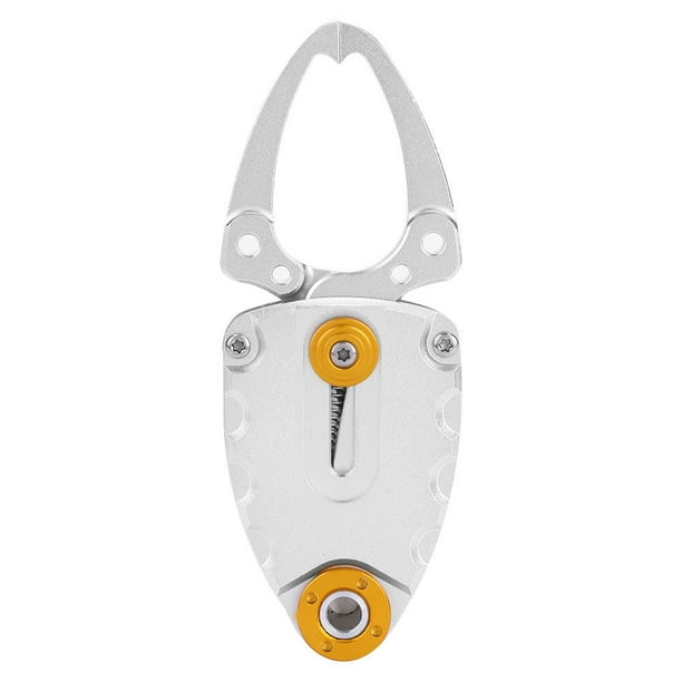 Mini pinza de metal para labios de pez, accesorio para herramienta de pesca (plateada)