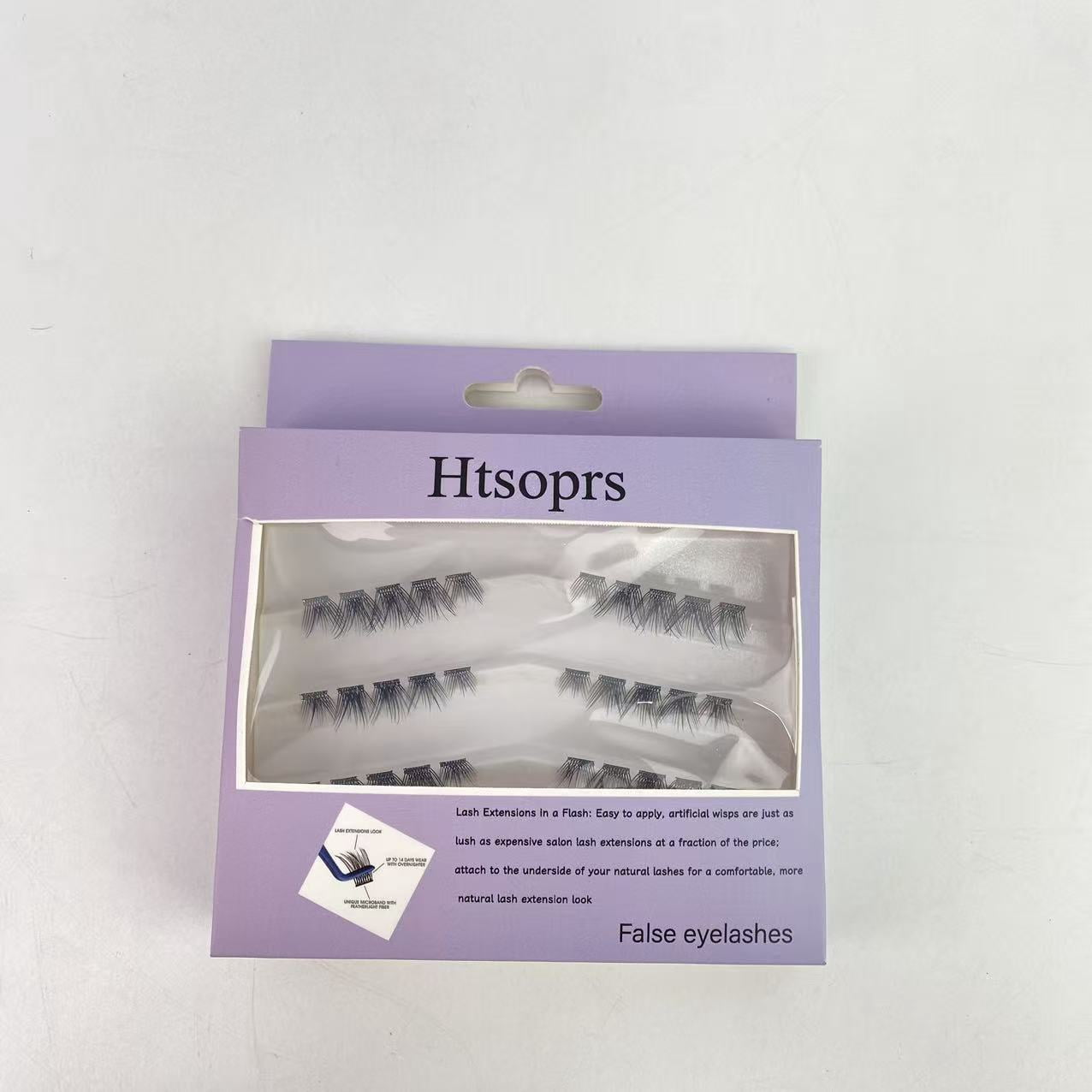 Htsoprs False eyelashes,Eyelash Extension Lengthening Wisps - Featherlight Synthetic Reusable Artificial Eyelashes Multipack of Mini Lash Clusters for that Authentic Eyelash Extension Look