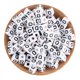 thumbnail image 3 of 20/50/100 piezas de 10 x 10 mm de cuentas acrílicas con letras blancas cuadradas, cuentas espaciadoras sueltas con forma de cubo AZ para hacer joyas, accesorios de bricolaje, 3 of 5