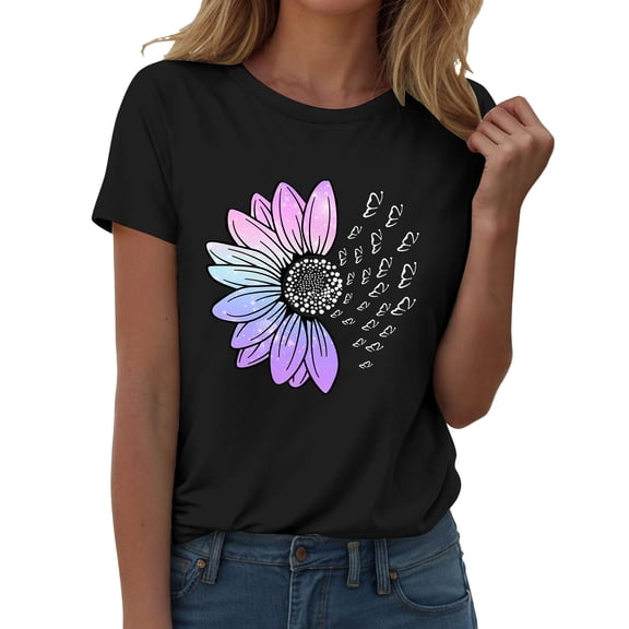 Womens Short Sleeve Tops Womens Fashion Workout T Shirts Athletic Plus Size Tops Summer Trendy Clothes 2026 Short Sleeve Spring Tee Tops for Women