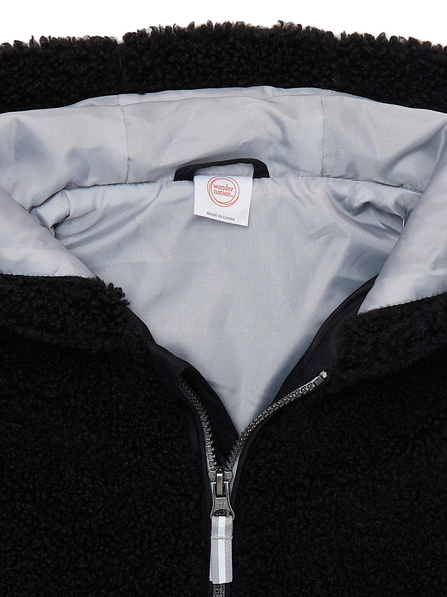 Wonder Nation Boys Sherpa Full Zip Jacket, Sizes 4-18 & Husky