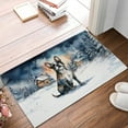 thumbnail image 2 of Hello Winter Boston Terrier Welcome Snowy Night Watercolor Vintage Doormat Gentleman Dog Lover Gifts Indoor Outdoor Welcome Mat - 01011, 2 of 5