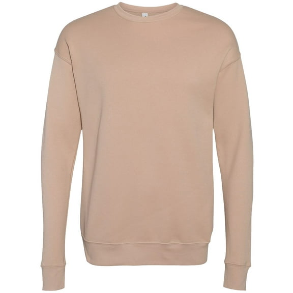 Mens Super-Soft Airlume Cotton/Polyester Fleece Sweatshirt, Large Heather Sand Dune