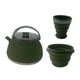 thumbnail image 4 of Hervidor de agua plegable para exteriores, hervidor de agua caliente con mango antiescaldaduras, olla de cocina, hervidor portátil, tetera de silicona verde, 4 of 9