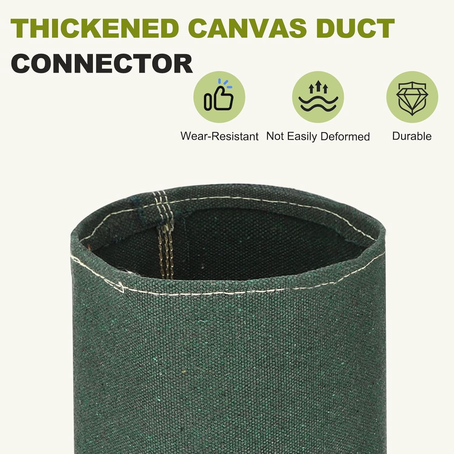 MKEUDQ-Duct Connector (6") - Flexible Canvas Female Fit Air Duct Vibration Noise Reducing Ducting Coupler Pipe Fitting Coupling for HVAC Ventilation Exhaust Fan Vent Systems, Green
