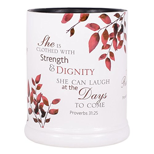 Elanze Designs She is More Precious Than Rubies Proverbs 31 Pink Woman Ceramic Stone Electric Large Jar Candle Warmer