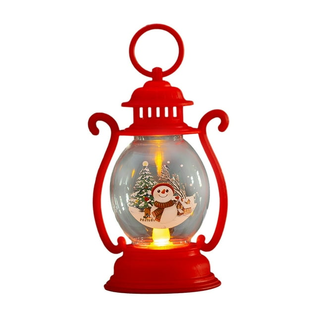 Linterna de Navidad, lámpara colgante de noche, Lámpara decorativa , lámpara de mesa, luz nocturna para decoración de centro de mesa de , rojo muñeco de nieve rojo