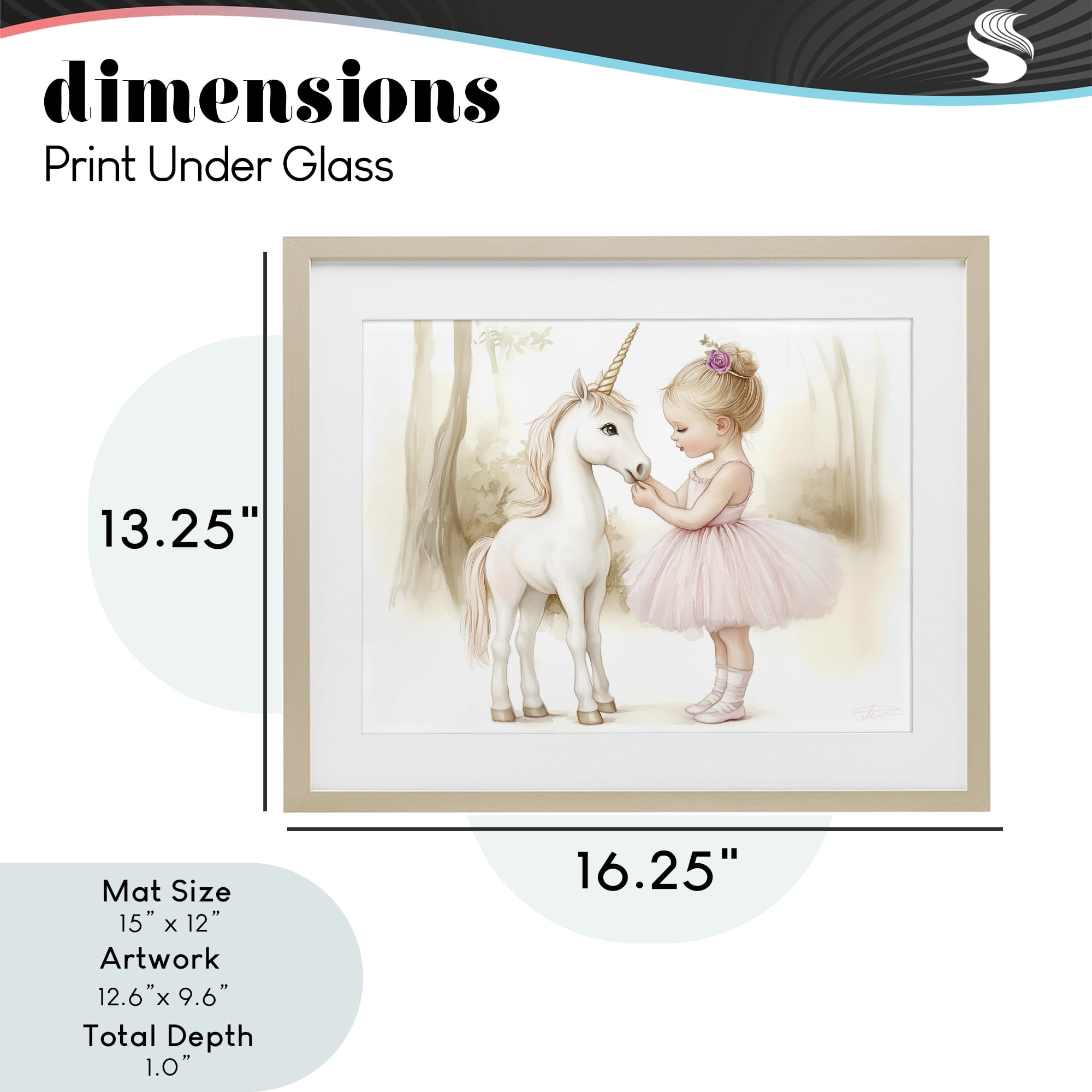 Stupell Industries Girl & Unicorn Friendship Birch Framed Print Under Glass, design by Whimsical Wonders