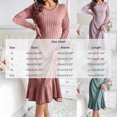 thumbnail image 3 of Guieoi Womens Dresses Long Sleeve Casual V-Neck Midi Dress Purple S, 3 of 6