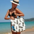 thumbnail image 4 of Water Resistant Lightweight Women Oversize Tote Bag for Gym Beach Travel Pool Yoga Nurse with Waterproof Pocket (Four Colors,Pineapple Pattern), 4 of 8