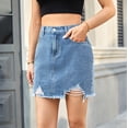 thumbnail image 7 of Zoeecloth Women's Short Jean Denim Skirt Casual Mini Short Denim Skirts Jean Skirt for Women S-XXL, 7 of 7