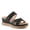 BLACK, variant on Women's CATTANEO Hook and Loop Platform Wedge Sandals - Laser-Cut Design, Faux Leather, Cushioned Footbed